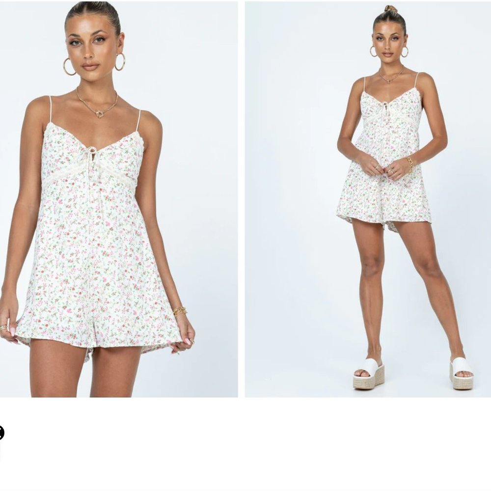 EMILEE FLORAL ROMPER CREAM - Picture 2 of 3